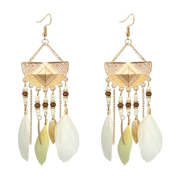 vintage bohemian geometric feather tassel drop dangle earrings for women girl fringe long pendant earring ornaments accessories, Silver
vintage bohemian geometric feather tassel drop dangle earrings for women girl fringe long pendant earring ornaments accessories, Silver