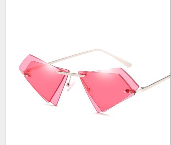 fashion ocean sunglasses with irregular triangle frameless metal sunglasses, White;black
fashion ocean sunglasses with irregular triangle frameless metal sunglasses, White;black