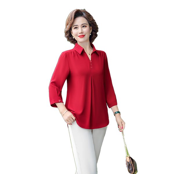 shirts women spring autumn fashion long sleeve shirt middle aged mother clothing female loose casual breathable solid tees, White
shirts women spring autumn fashion long sleeve shirt middle aged mother clothing female loose casual breathable solid tees, White