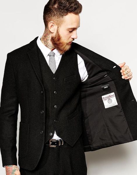 men's suits & blazers latest design winter black tweed men suit slim fit 3 piece fashion tuxedo custom style groom prom blazer masculin, White;black
men's suits & blazers latest design winter black tweed men suit slim fit 3 piece fashion tuxedo custom style groom prom blazer masculin, White;black