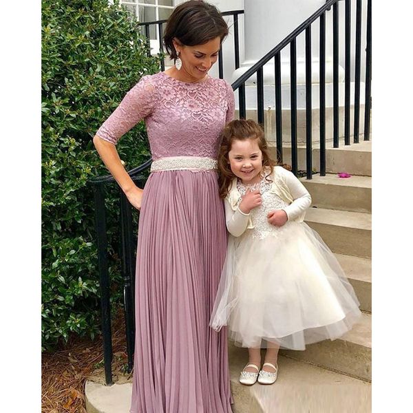 lace half sleeves mother of the bride dresses with beaded sash long ruched chiffon party wedding guest dress, Black;red
lace half sleeves mother of the bride dresses with beaded sash long ruched chiffon party wedding guest dress, Black;red