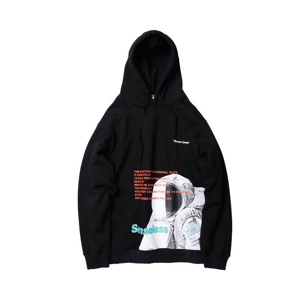 100% cotton men hoodies sweatshirts w2065, Black