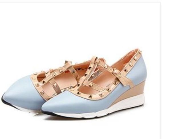 2019 women's shoes in spring and autumn with new style slope heel pointed end rivet @op304, Black
2019 women's shoes in spring and autumn with new style slope heel pointed end rivet @op304, Black