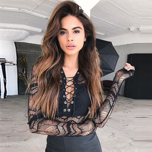 women's jumpsuits & rompers women long sleeve bodysuit fashion v neck lace sheer nightclub body bodycon up front, Black;white
women's jumpsuits & rompers women long sleeve bodysuit fashion v neck lace sheer nightclub body bodycon up front, Black;white