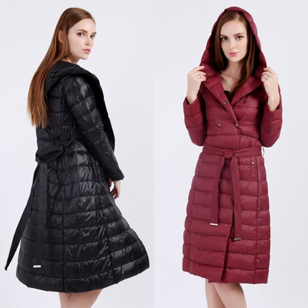 women long down jackets 2019 new winter warm hooded coats double-breasted white duck down outerwear slim fit overoats with belt, Black
women long down jackets 2019 new winter warm hooded coats double-breasted white duck down outerwear slim fit overoats with belt, Black