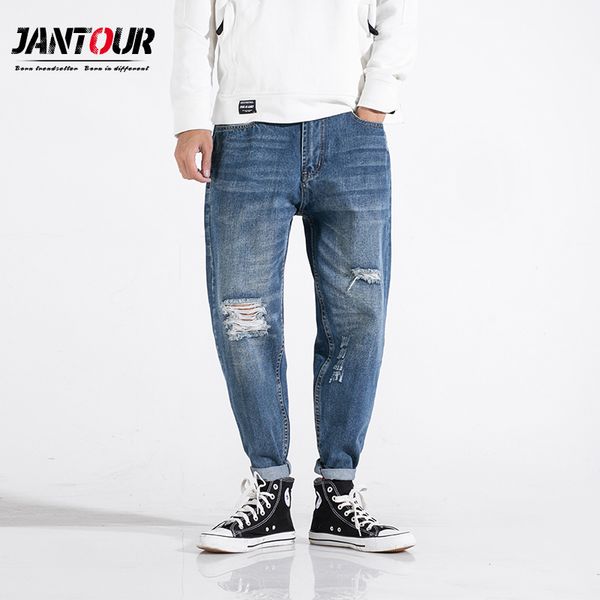 jantour 2019 spring summer new quality blue hole jeans men fashion haren loose pants hip hop trousers male large size 28-40-42
jantour 2019 spring summer new quality blue hole jeans men fashion haren loose pants hip hop trousers male large size 28-40-42