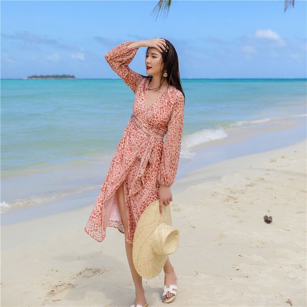 autumn elegant dresses women ruffles wrap vintage boho lantern sleeve leopard dress wool v-neck pink sashes dresses, White
autumn elegant dresses women ruffles wrap vintage boho lantern sleeve leopard dress wool v-neck pink sashes dresses, White