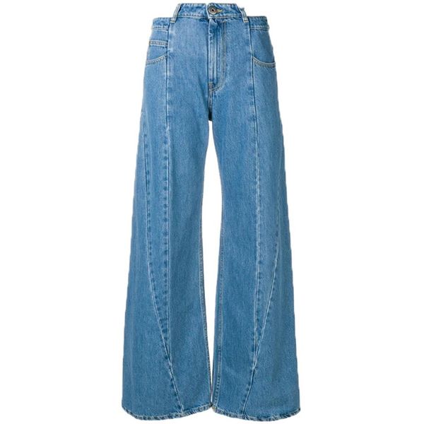 2019 spring summer fashion stitching jeans high waist women personalized wide leg jeans, Blue
2019 spring summer fashion stitching jeans high waist women personalized wide leg jeans, Blue