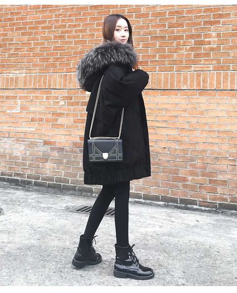 2019 winter new oversized fur collar cotton jacket female korean students thickening was thin and long cotton jacket, Black
2019 winter new oversized fur collar cotton jacket female korean students thickening was thin and long cotton jacket, Black