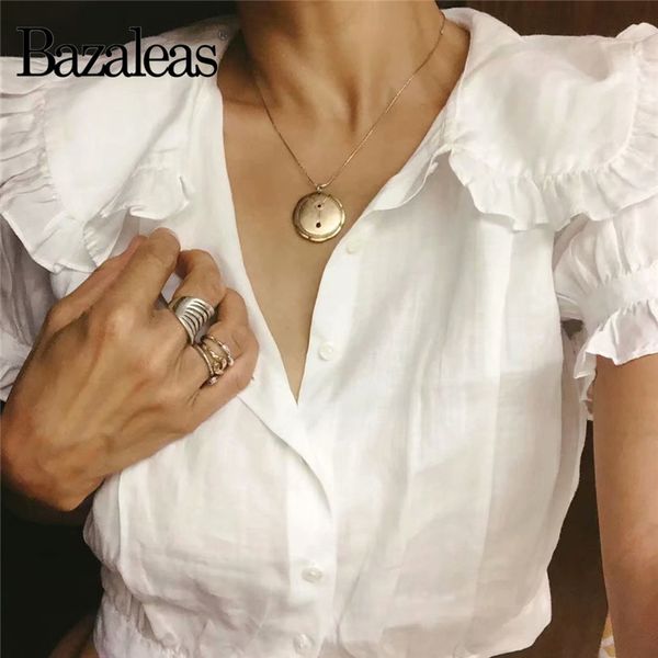 bazaleas vintage с коротким рукавом милые блузки элегантные центральные пуговицы blusas mujer de moda 2020 мода белая блузка, White
bazaleas vintage с коротким рукавом милые блузки элегантные центральные пуговицы blusas mujer de moda 2020 мода белая блузка, White