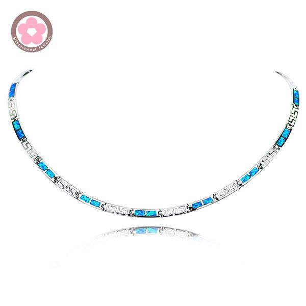 jzn0010luxury blue opal gem necklace for women & men wholesale fashion jewelry chain necklace, Silver
jzn0010luxury blue opal gem necklace for women & men wholesale fashion jewelry chain necklace, Silver