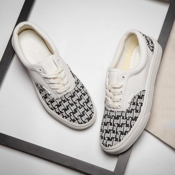 new fear of god x pacsun era 97 reissue canvas shoes men women casual shoes red white sport sneaker shoes 36-44l14, Black