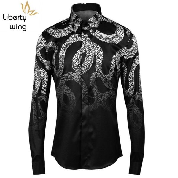 2020 новый готический змеиный принт с длинным рукавом slim fit мода панк стиль мужские рубашки бренд высокое качество повседневные топы улич, White;black
2020 новый готический змеиный принт с длинным рукавом slim fit мода панк стиль мужские рубашки бренд высокое качество повседневные топы улич, White;black