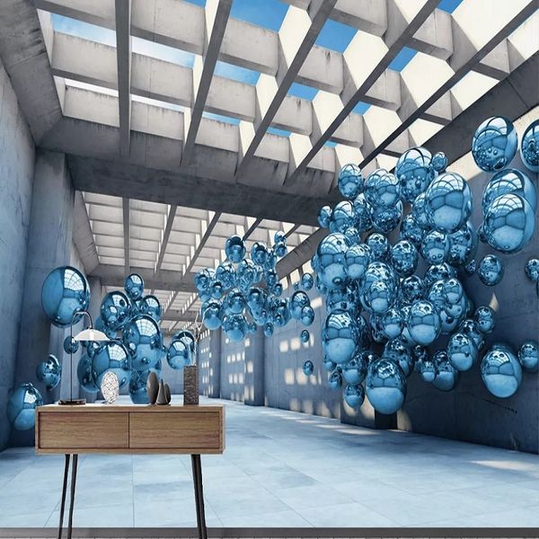 custom large mural 3d wallpaper modern creative 3d expansion space abstract blue sphere tv back wall decor 5d embossed
custom large mural 3d wallpaper modern creative 3d expansion space abstract blue sphere tv back wall decor 5d embossed