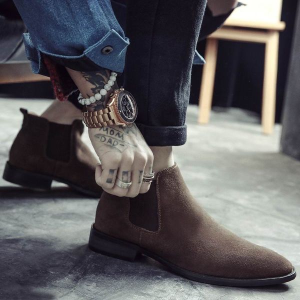 errfc british fashion men boots sewing slip on nubuck trending man boots black high casual shoes 38-44
errfc british fashion men boots sewing slip on nubuck trending man boots black high casual shoes 38-44