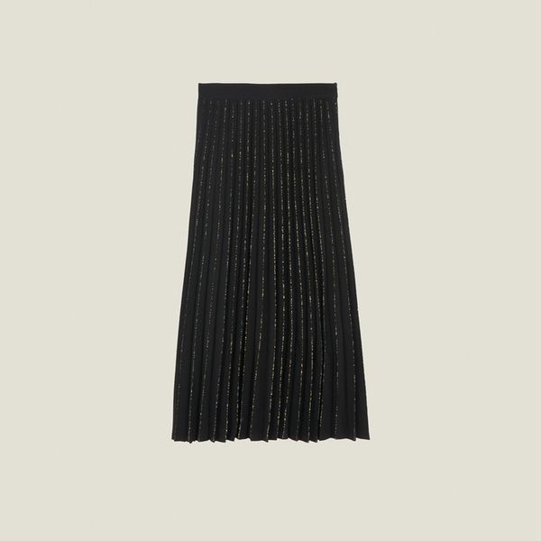 women skirt 2019 fall winter new style elegant shiny pleated edge waist smart casual midi skirt, Black
women skirt 2019 fall winter new style elegant shiny pleated edge waist smart casual midi skirt, Black