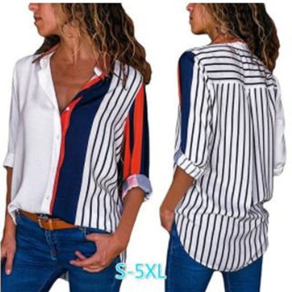 new fashion womens casual shirts long sleeve women striped printed shirts plus size shirt womens streetwear shirts size s-5xl, White
new fashion womens casual shirts long sleeve women striped printed shirts plus size shirt womens streetwear shirts size s-5xl, White