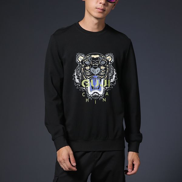 spring long-sleeved t-shirt men's korean version of the sweater personality round neck pull head tide brand tiger head shirt, Black
spring long-sleeved t-shirt men's korean version of the sweater personality round neck pull head tide brand tiger head shirt, Black