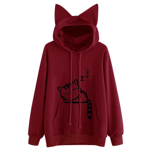 2019 new fation cute lady cat's long sleeve hat guard womens cat long sleeve hoodie sweatshirt hooded pullover blouse, Black
2019 new fation cute lady cat's long sleeve hat guard womens cat long sleeve hoodie sweatshirt hooded pullover blouse, Black