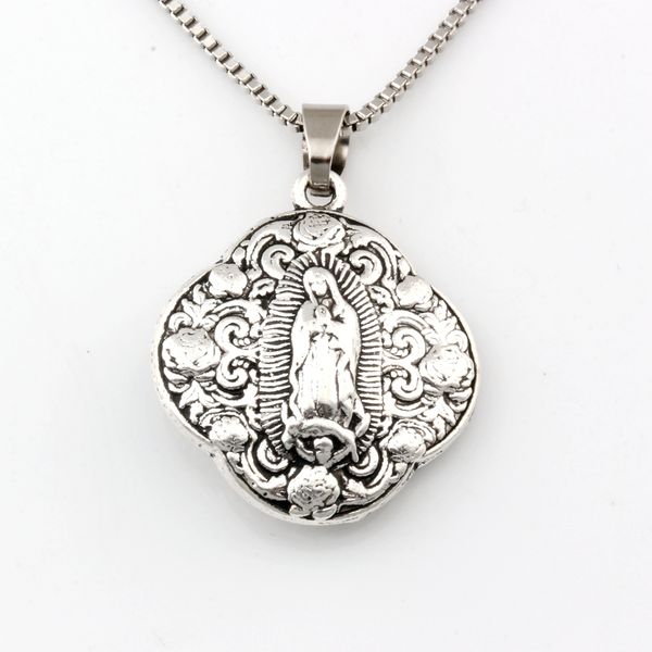 10pcs/lots antique silver virgin mary religion alloy charms pendant necklaces travel protection pendants necklaces 24inches chains a-480d 
10pcs/lots antique silver virgin mary religion alloy charms pendant necklaces travel protection pendants necklaces 24inches chains a-480d