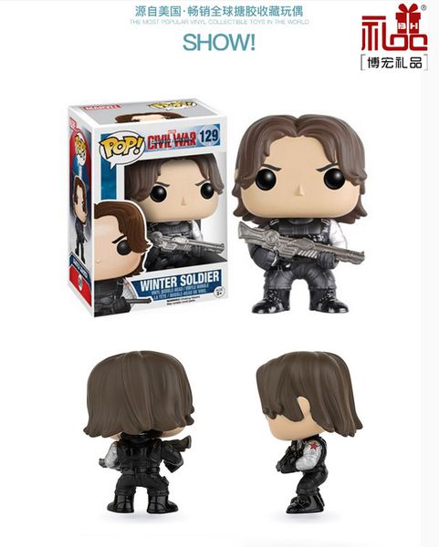 funko pop winter soldier vinyl action figure with box #129 gift toy for kids good quality
funko pop winter soldier vinyl action figure with box #129 gift toy for kids good quality
