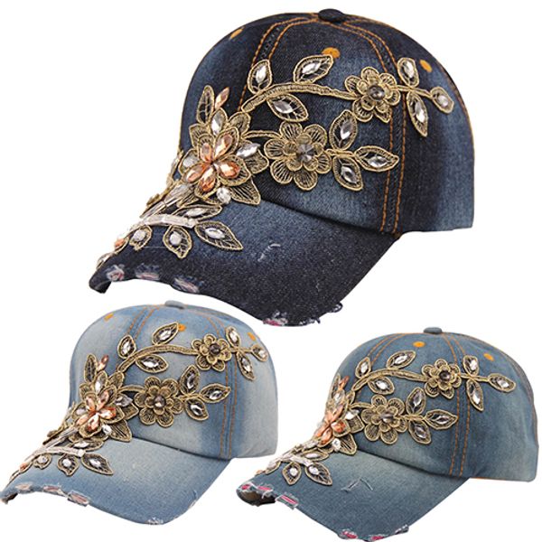 women's embossing flower denim baseball cap summer rhinestone snapback jeans hat, Blue;gray
women's embossing flower denim baseball cap summer rhinestone snapback jeans hat, Blue;gray