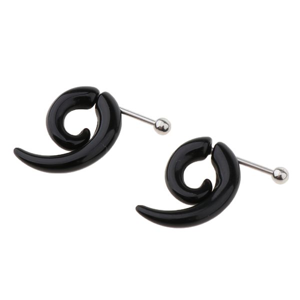 1 pair black acrylic fake spiral snail u-shaped expander stud 16g piercing, Slivery;golden
1 pair black acrylic fake spiral snail u-shaped expander stud 16g piercing, Slivery;golden
