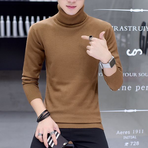men's sweaters long-sleeved sweater outside the solid color with retro clothes autumn and winter high collar, White;black
men's sweaters long-sleeved sweater outside the solid color with retro clothes autumn and winter high collar, White;black