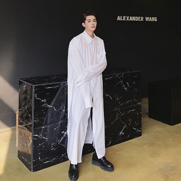 homens desfile de moda robe de super longo camisa masculina black white manga comprida pulôver casual camisas vestido trajes, White;black
homens desfile de moda robe de super longo camisa masculina black white manga comprida pulôver casual camisas vestido trajes, White;black