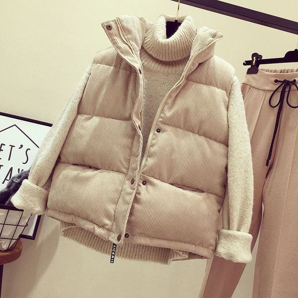 new fashion women vest coat autumn winter warm thick short waistcoat female parkas cotton sleeveless corduroy jacket vest sf1431, Black;white
new fashion women vest coat autumn winter warm thick short waistcoat female parkas cotton sleeveless corduroy jacket vest sf1431, Black;white