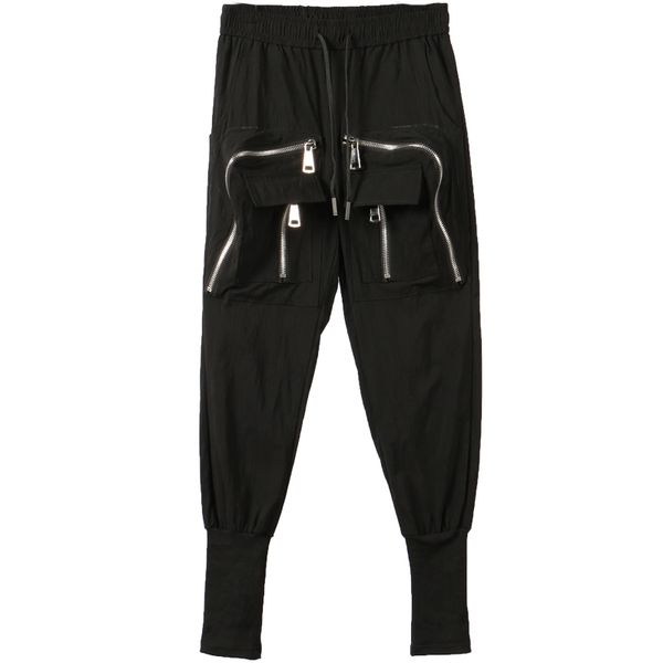 new 2019 men's fashion original personality haren pants hairdressers fashion zipper big pocket feet repair pants, Black
new 2019 men's fashion original personality haren pants hairdressers fashion zipper big pocket feet repair pants, Black