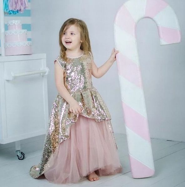 new gold sequin pink tulle princess pageant flower girl dress kids party birthday prom tutu children gown gna27, White;red
new gold sequin pink tulle princess pageant flower girl dress kids party birthday prom tutu children gown gna27, White;red