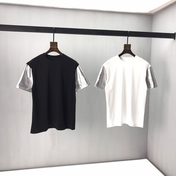 2020 spring summer europe france paris fashion silver print sleeve patchwork tee tshirt men women casual letters cotton t shirt, White;black
2020 spring summer europe france paris fashion silver print sleeve patchwork tee tshirt men women casual letters cotton t shirt, White;black