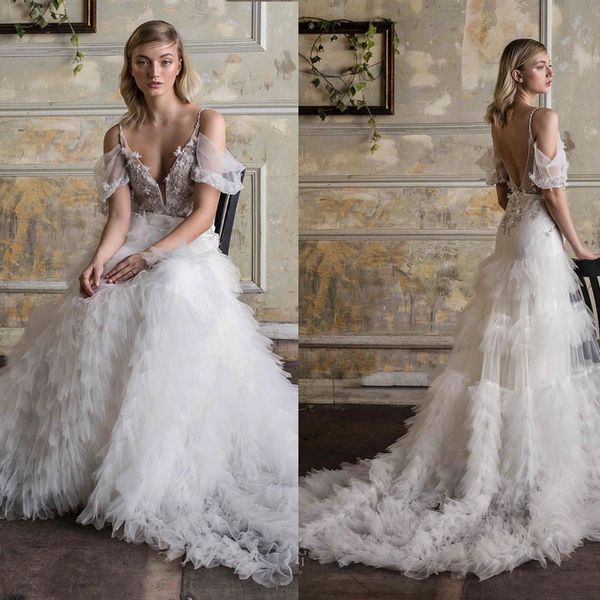 limor rosen 2020 newset beaded wedding dresses plunging v neck tulle bridal gowns robes de soirée tiered ruffles a line wedding dress, White
limor rosen 2020 newset beaded wedding dresses plunging v neck tulle bridal gowns robes de soirée tiered ruffles a line wedding dress, White