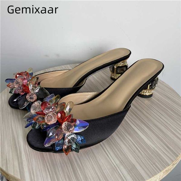 colorful rhinestone flower decor party shoes open toe jeweled crystal heel luxury satin diamond slippers women, Black
colorful rhinestone flower decor party shoes open toe jeweled crystal heel luxury satin diamond slippers women, Black