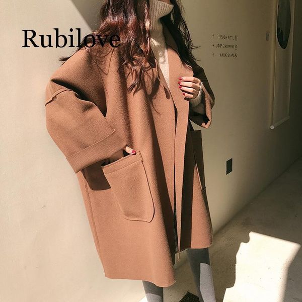 rubilove coat female 2019 autumn fashion women brown coat long style pocket woolen ladies casual solid loose black oversize
rubilove coat female 2019 autumn fashion women brown coat long style pocket woolen ladies casual solid loose black oversize