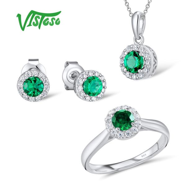 vistoso jewelry sets for woman green crystal stones jewelry set earrings pendant ring 925 sterling silver fashion fine, Black
vistoso jewelry sets for woman green crystal stones jewelry set earrings pendant ring 925 sterling silver fashion fine, Black
