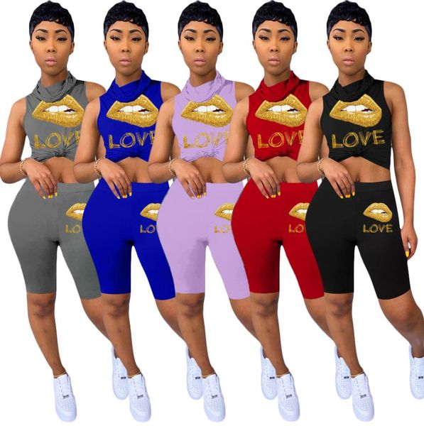 women 2 piece outfits lips tracksuit lips turtleneck sleeveless vest t-shirt pullover + shorts sets sport suit d52501cz, White
women 2 piece outfits lips tracksuit lips turtleneck sleeveless vest t-shirt pullover + shorts sets sport suit d52501cz, White