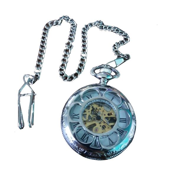 silver hollow mechanical watch retro pocket watch classic design men's women's fashion quartz pocket creative gift, Slivery;golden
silver hollow mechanical watch retro pocket watch classic design men's women's fashion quartz pocket creative gift, Slivery;golden