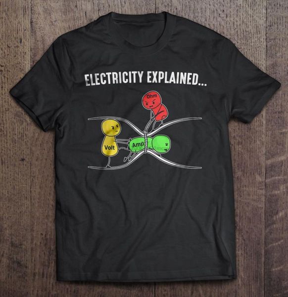 men funny t shirt fashion tshirt electricity explained - ohm's law version2 women t-shirt, White;black
men funny t shirt fashion tshirt electricity explained - ohm's law version2 women t-shirt, White;black