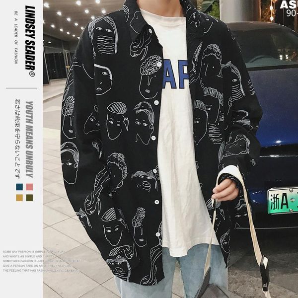 lindsey seader summer men cartoon print turn-down collar loose short sleeve shirt blouse men shirt 2020 summer new arrivals, White;black
lindsey seader summer men cartoon print turn-down collar loose short sleeve shirt blouse men shirt 2020 summer new arrivals, White;black