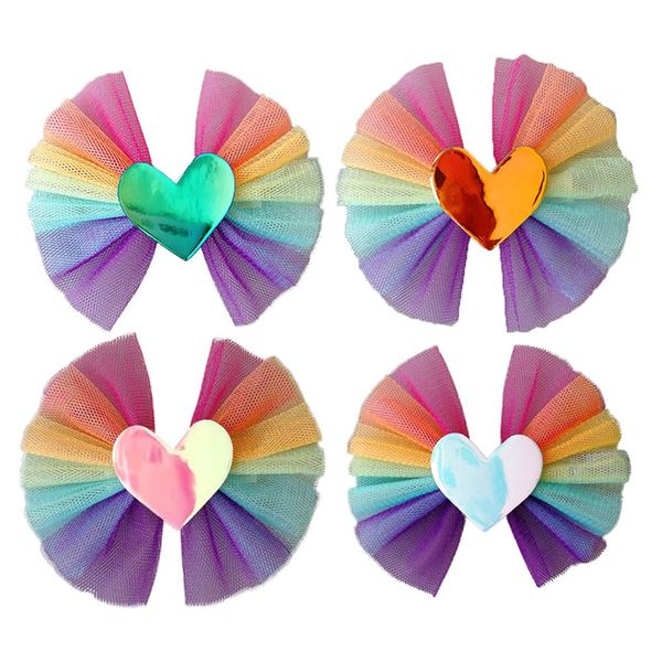 rainbow mesh hair bows for girls princess laser heart hair clips colorful kids pins fashion children accessories, Slivery;white
rainbow mesh hair bows for girls princess laser heart hair clips colorful kids pins fashion children accessories, Slivery;white