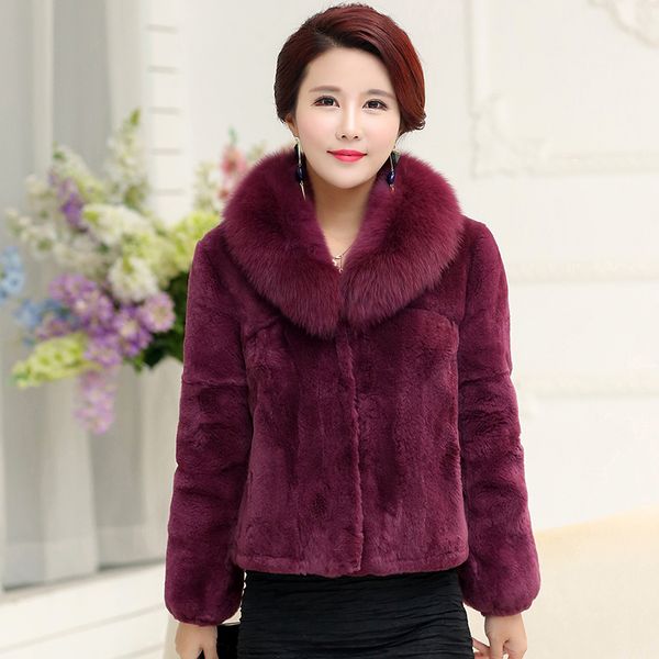real fur collar elegant middle age ladies natural rex fur jackets women full sleeve real coats 2018 autumn winter, Black
real fur collar elegant middle age ladies natural rex fur jackets women full sleeve real coats 2018 autumn winter, Black