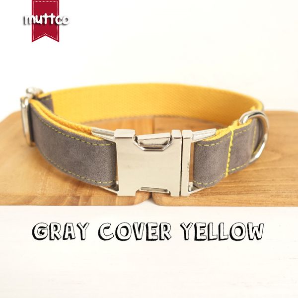 dog collars & leashes muttco retailing self-design collar gray cover yellow handmade poly satin and nylon grey leash udc026
dog collars & leashes muttco retailing self-design collar gray cover yellow handmade poly satin and nylon grey leash udc026