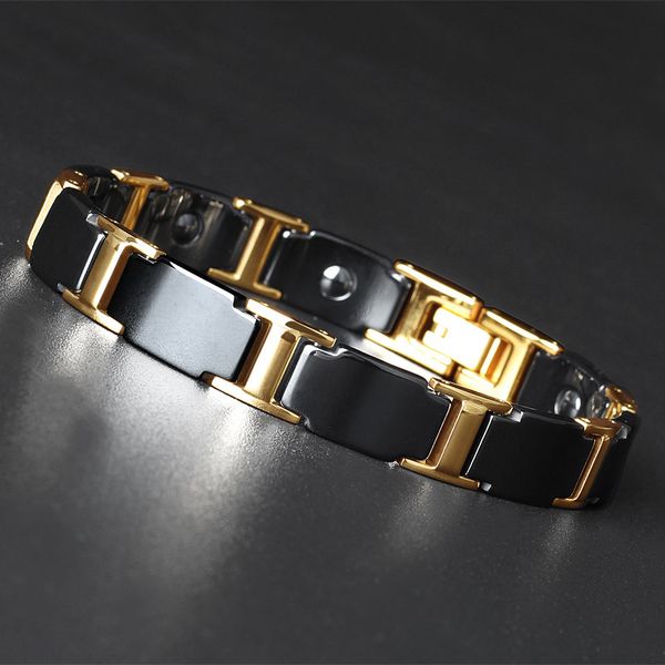 trustylan golden stainless steel handmade jewelry classic link health magnetic bracelet men friendship mens ceramic bracelets c19021601, Black
trustylan golden stainless steel handmade jewelry classic link health magnetic bracelet men friendship mens ceramic bracelets c19021601, Black