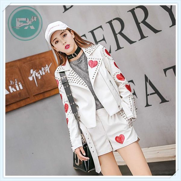 g. sky new leather clothing leather jacket sequin patch decoration women pu motorcycle clothing female spring (no pants, Black
g. sky new leather clothing leather jacket sequin patch decoration women pu motorcycle clothing female spring (no pants, Black