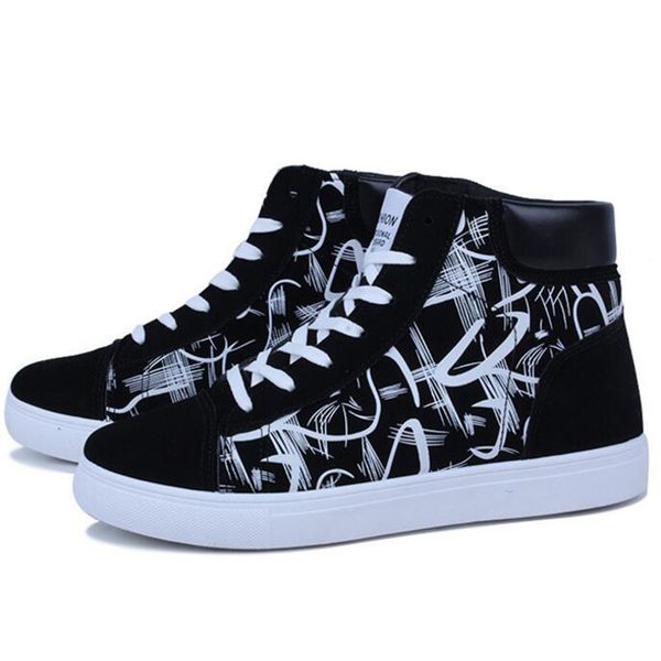 spring and autumn new pattern contrast color versatile shoes men's casual shoes trend high to help sneakers men's, Black
spring and autumn new pattern contrast color versatile shoes men's casual shoes trend high to help sneakers men's, Black