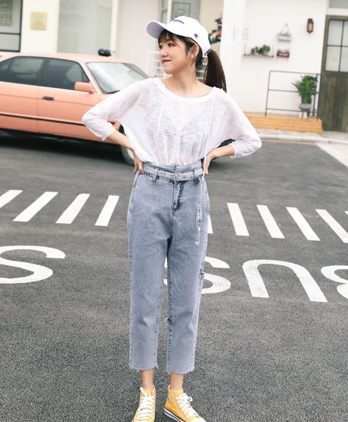 broken hole jeans women's fashion brand slim feet casual beggar pants women's korean trend summer thin, Blue
broken hole jeans women's fashion brand slim feet casual beggar pants women's korean trend summer thin, Blue