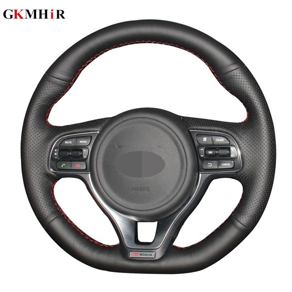 diy hand-stitched black artificial leather car steering wheel cover for sportage kx5 2016-2019 kia k5 optima 2016-2018
diy hand-stitched black artificial leather car steering wheel cover for sportage kx5 2016-2019 kia k5 optima 2016-2018