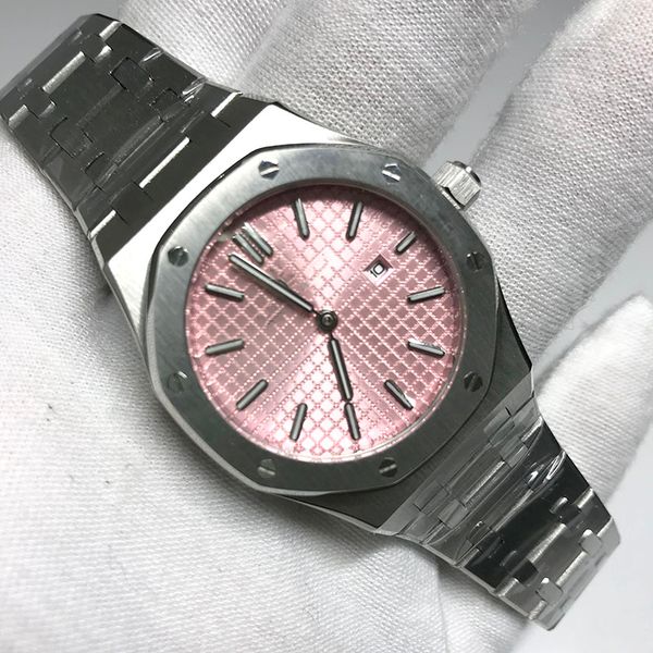 2020 pink dial womens watch good quality 33mm size royal oak quartz silver stainless steel bracelet folding buckle sapphire glass, Slivery;brown
2020 pink dial womens watch good quality 33mm size royal oak quartz silver stainless steel bracelet folding buckle sapphire glass, Slivery;brown